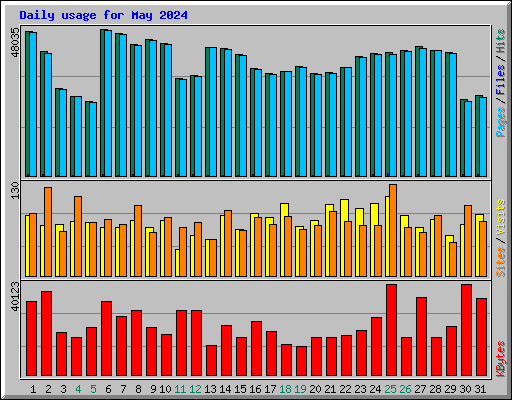 Daily usage for May 2024