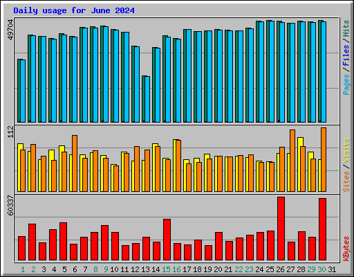 Daily usage for June 2024